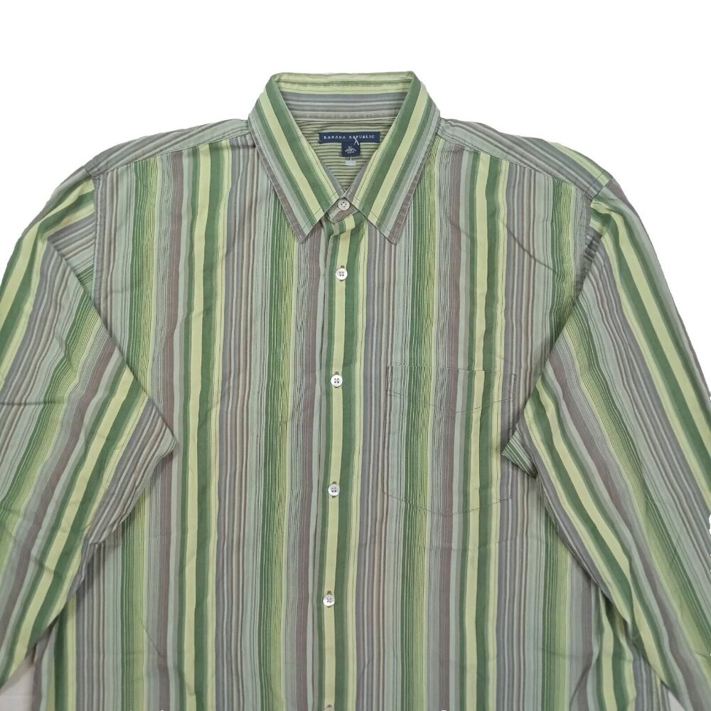 Banana Republic Shirt Mens XLarge Casual Button Down Cotton Striped Office Work